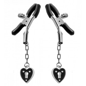 Зажимы на соски с подвесками-замками Charmed Heart Padlock Nipple Clamps