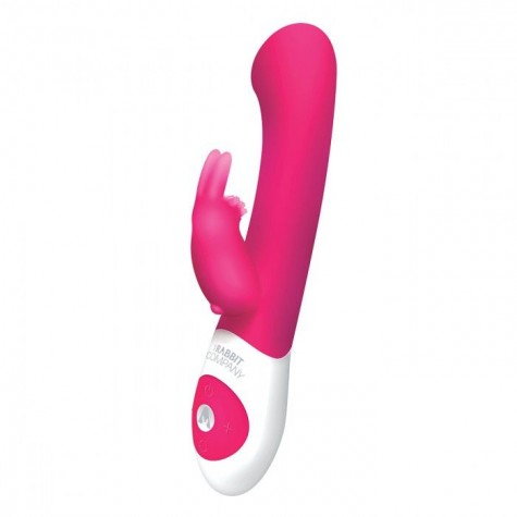 Розовый стимулятор G-точки с клиторальным отростком The G-spot Rabbit - 22 см.